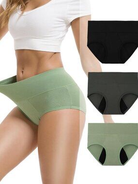 High-Waisted Leakproof Bamboo Viscose Period Underwear - 3 Pack for Heavy Flow